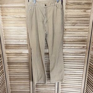 Women's Tan Corduroy Casual Pants Vintage Size 16